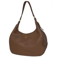 Prada Shoulder Bag Handbag Hobo Leather Brown